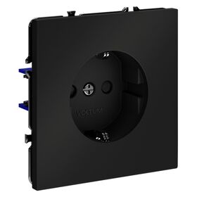 Розетка с заземлением и защитными шторками S70 (черный матовый) / Voltum VLS040208