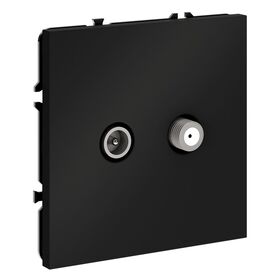 Розетка телевизионная оконечная TV+SAT S70 (черный матовый) / Voltum VLS060408