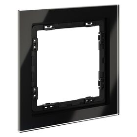 Рамка стеклянная на 1 пост S70 (черный,стекло) / Voltum VLS110108