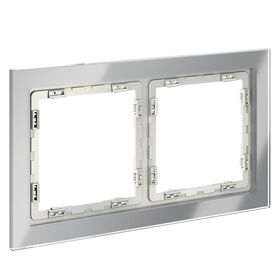 Рамка стеклянная на 2 поста S70 (сталь, стекло) / Voltum VLS110205