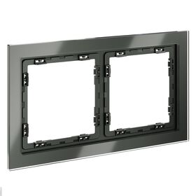 Рамка стеклянная на 2 поста S70 (титан, стекло) / Voltum VLS110206