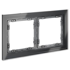 Рамка стеклянная на 2 поста S70 (графит, стекло) / Voltum VLS110207