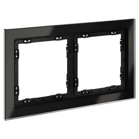 Рамка стеклянная на 2 поста S70 (черный,стекло) / Voltum VLS110208