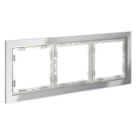 Рамка стеклянная на 3 поста S70 (сталь, стекло) / Voltum VLS110305