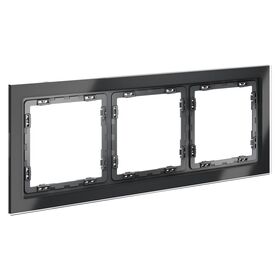 Рамка стеклянная на 3 поста S70 (графит, стекло) / Voltum VLS110307