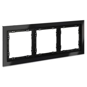 Рамка стеклянная на 3 поста S70 (черный,стекло) / Voltum VLS110308