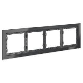 Рамка стеклянная на 4 поста S70 (графит, стекло) / Voltum VLS110407