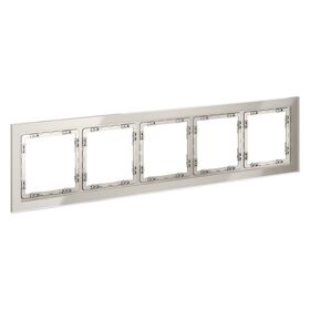 Рамка стеклянная на 5 постов S70 (кашемир, стекло) / Voltum VLS110503