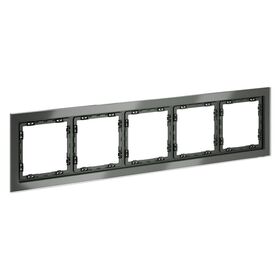 Рамка стеклянная на 5 постов S70 (титан, стекло) / Voltum VLS110506