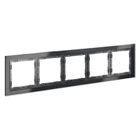 Рамка стеклянная на 5 постов S70 (графит, стекло) / Voltum VLS110507