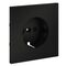 Накладка для розетки с заземлением и защитными шторками S70 (черный матовый) / Voltum VLS000708