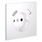 Накладка для розетки с заземлением и защитными шторками, с USB A+A S70 (белый матовый) / Voltum VLS000902