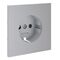 Накладка для розетки с заземлением и защитными шторками S70 (серый) / Voltum VLS000716