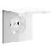 Накладка для розетки с заземлением, защитными шторками и крышкой S70 (белый глянцевый) / Voltum VLS000801