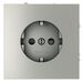 Розетка с заземлением и защитными шторками S70 (сталь) / Voltum VLS040205