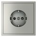 Розетка с заземлением и защитными шторками S70 (сталь) / Voltum VLS040205