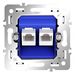Механизм розетки компьютерной двойной RJ45+RJ45 кат.6, S70 / Voltum VLS0602M