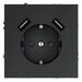 Розетка с заземлением и защитными шторками с USB A+A S70 (графит) / Voltum VLS040407
